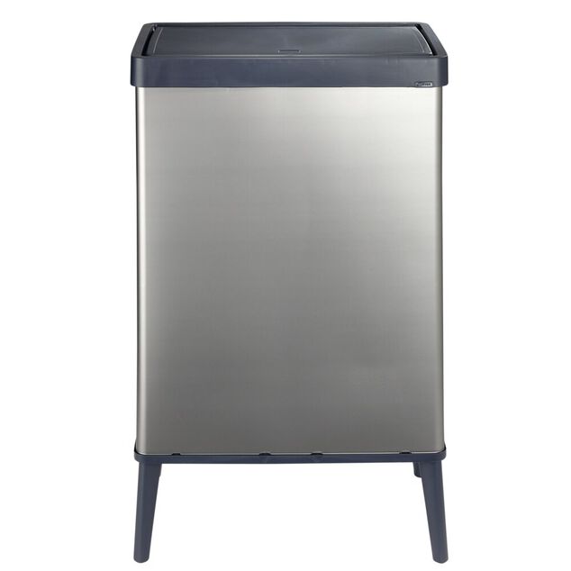 Poubelle haute rectangulaire 54L sur pieds couvercle push 43,5x26,5xH69cm