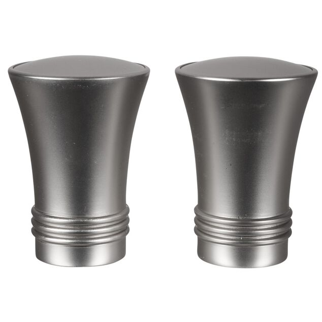 Embout pour tringle &agrave; rideaux x2 couleur m&eacute;tal nickel