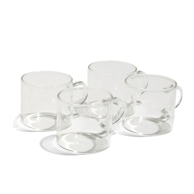Lot de 4 tasses en verre transparent 10cl
