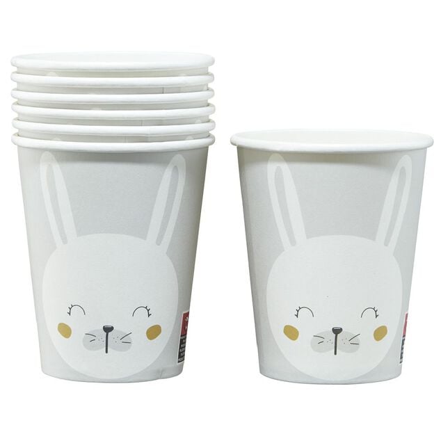 Lot de 10 gobelets en carton design lapin de P&acirc;ques