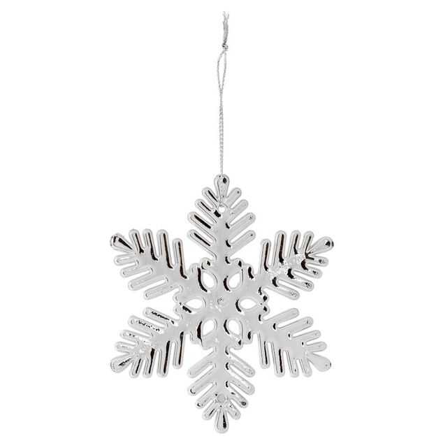 Suspension flocon brillant doré ou argenté