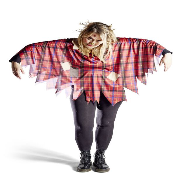 D&eacute;guisement adulte Halloween &eacute;pouvantail poncho - Taille unique