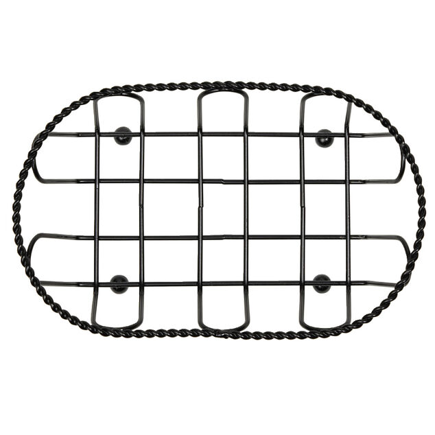 Corbeille &agrave; fruit ovale en m&eacute;tal noir 14x7xH5,2cm