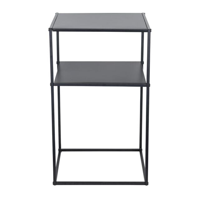 Bout de canap&eacute; carr&eacute; m&eacute;tal noir Houston 35x35xH59cm