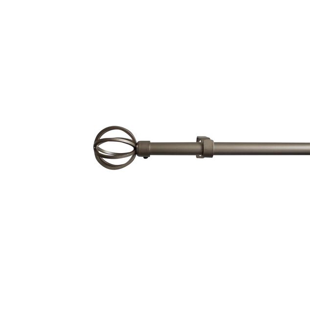 Kit Tringle Extensible 167-305 cm embouts sph&egrave;re gris chrom&eacute;