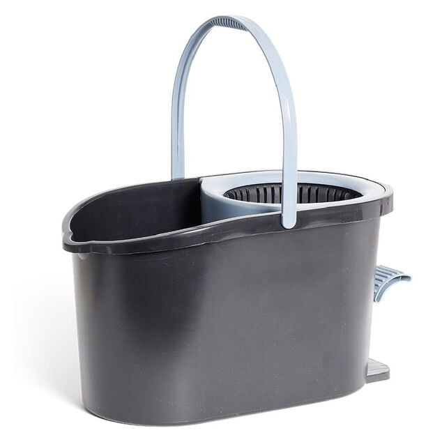 Seau essoreur 5L &agrave; p&eacute;dale avec balai rotatif