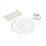Assiette de pr&eacute;sentation sur pied verre transparent &Oslash;25,7xH9cm