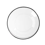 Assiette à dessert en verre transparent bord noir Ø20cm