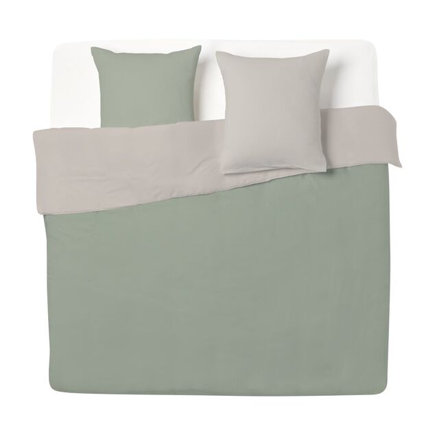 Parure de lit 2 personnes 240x260cm bicolore 3 pi&egrave;ces (2 mod&egrave;les)