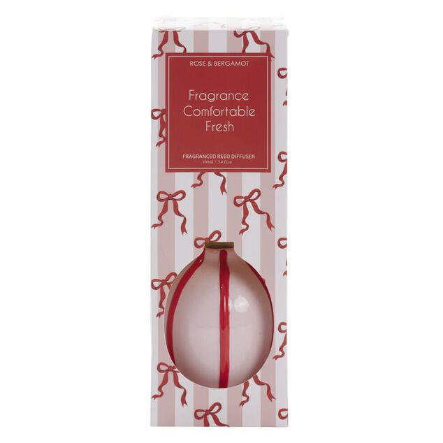 Diffuseur en gr&egrave;s motifs noeuds senteur rose et bergamote 100ml