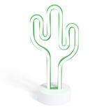 Lampe d'ambiance néon à poser forme cactus vert 13x10xH25cm
