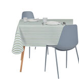 Nappe tissu jacquard rayure vert et blanc 140x250cm