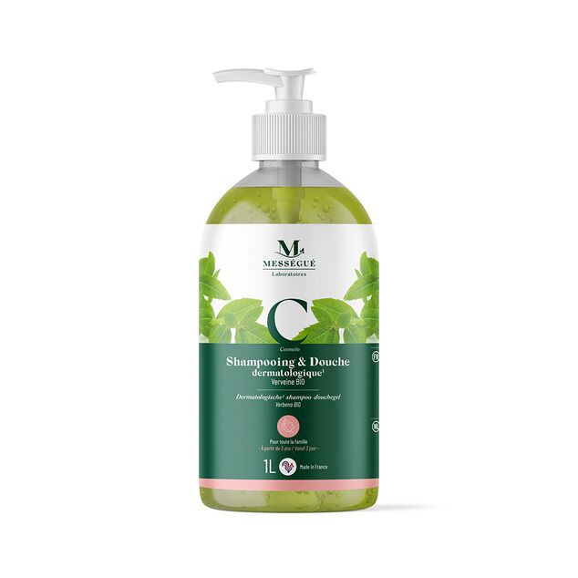 Shampoing et douche dermatologique verveine bio Mess&eacute;gu&eacute; 1L