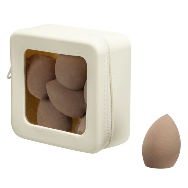 &Eacute;ponge cosm&eacute;tique x8 avec bo&icirc;te de rangement silicone (2 mod&egrave;les)