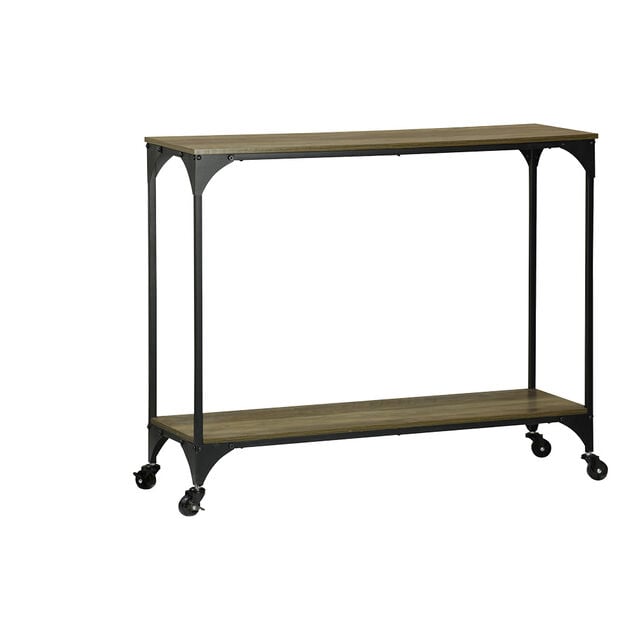Console Detroit bois m&eacute;tal noir et marron 80x30xH72 cm