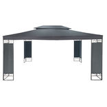 Tonnelle rectangulaire double toit gris 11,6 m&sup2;