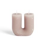 Bougie lettre U marron foncé 6x4xH9cm