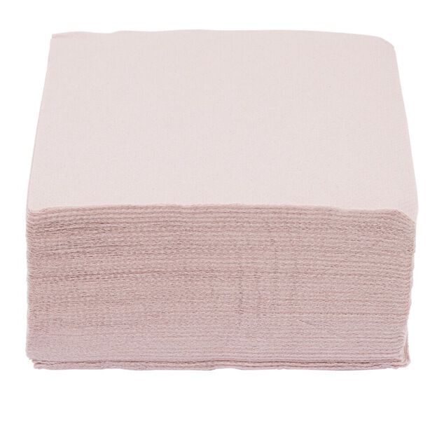 Serviette cocktail 25x25cm papier tex touch rose clair x40