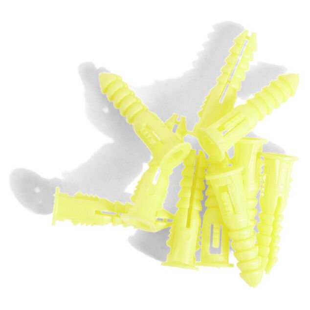 10 chevilles avec collerette pour mat&eacute;riaux pleins et vis - &Oslash;5x25 mm