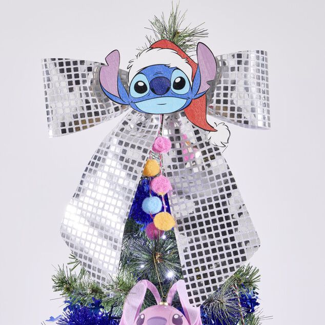 Noeud de No&euml;l Stitch &agrave; suspendre effet miroir 40X40cm