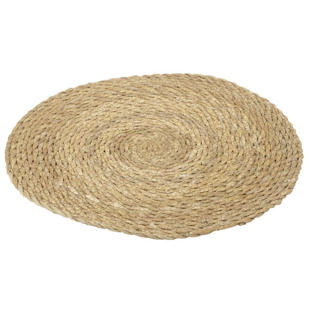 Set de table rond typha tress&eacute; marron &Oslash;35cm