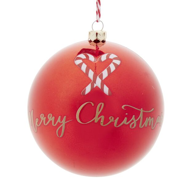 Boule de No&euml;l &agrave; suspendre en plastique d&eacute;cor&eacute; &Oslash;8cm (3 mod&egrave;les)