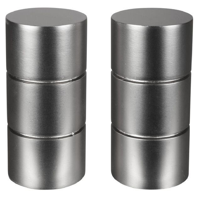 Embout pour tringle &agrave; rideaux x2 couleur m&eacute;tal nickel