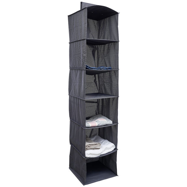 Organisateur de v&ecirc;tements Gris - 6 niveaux - 30x30xH128 cm