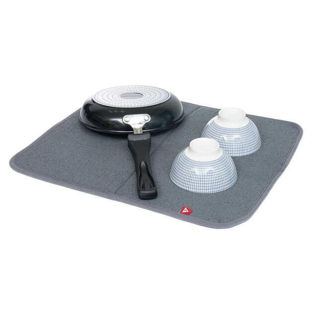 Tapis égouttoir gris pour évier 45x39cm