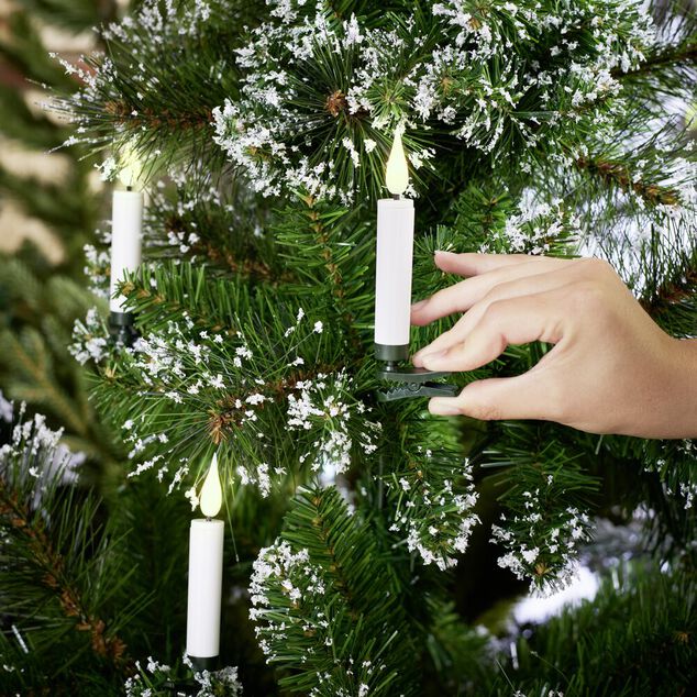 Lot de 5 bougies LED blanches flamme blanc chaud avec télécommande