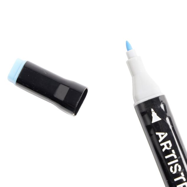 Marqueurs &agrave; double pointe teintes bleu/violet H18,5cm 6 pi&egrave;ces