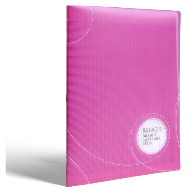 Cahier 96 pages sey&egrave;s grands carreaux 24x32cm - 6 coloris