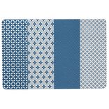 Set de table rectangulaire plastique graphique bleu et blanc