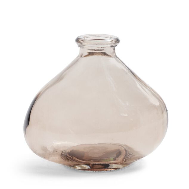 Soliflore dame jeanne verre rose &Oslash;11xH9,5cm