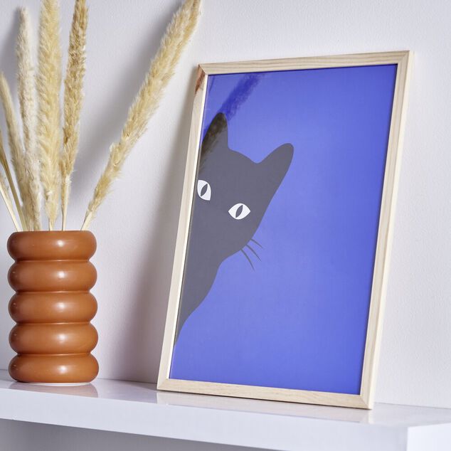 Affiche papier bleu et noir 30x40cm