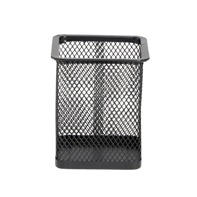 Pot &agrave; crayon m&eacute;tal mesh noir ou blanc 8x8cm