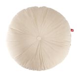 Coussin rond velours c&ocirc;tel&eacute; &Oslash;40x8cm (2 mod&egrave;les)