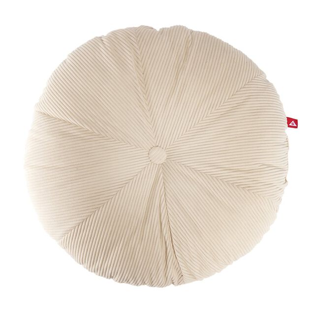 Coussin rond velours c&ocirc;tel&eacute; &Oslash;40x8cm (2 mod&egrave;les)