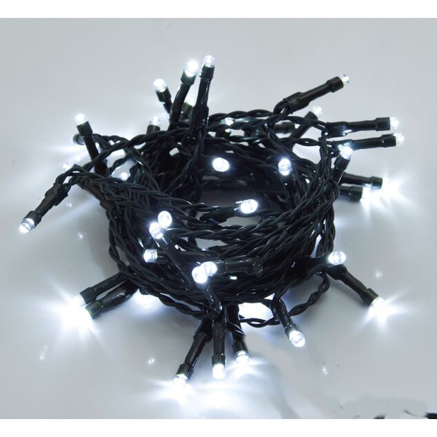 Guirlande &eacute;lectrique Solaire 50 Led Blanc froid clignotant 4,9 m