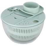 Essoreuse &agrave; salade et mandoline 2en1 plastique bleu 7 pi&egrave;ces &Oslash;22,5xH13cm