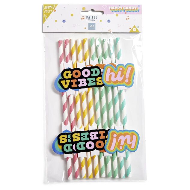 Paille th&egrave;me candy x10