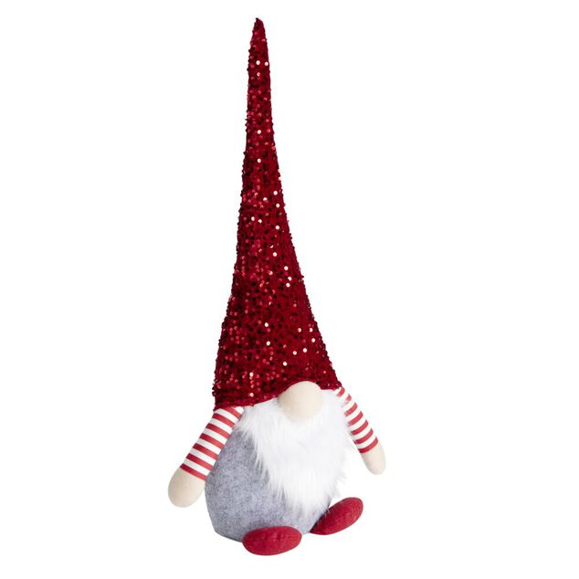 D&eacute;coration de No&euml;l &agrave; poser gnome rouge 30x15xH73cm