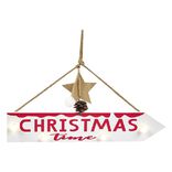 Panneau directionnel lumineux de No&euml;l &agrave; suspendre L39,5cm blanc chaud