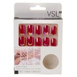 Kit de faux ongles en acrylique rose fonc&eacute; effet miroir