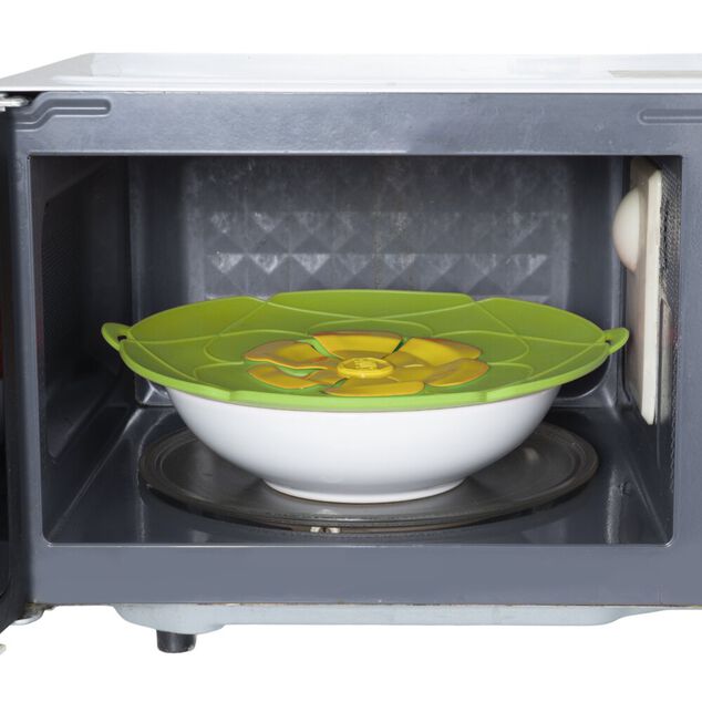 Couvercle multifonction silicone vert et jaune &Oslash;26cm