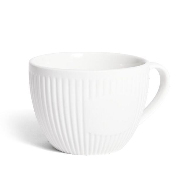 Tasse porcelaine 42cl strie emboss&eacute;e blanche