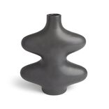 Vase forme organique c&eacute;ramique noir L15x7xH18cm