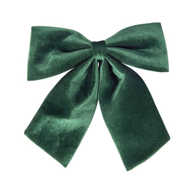Noeud de No&euml;l velours vert sapin grand mod&egrave;le 40x40cm