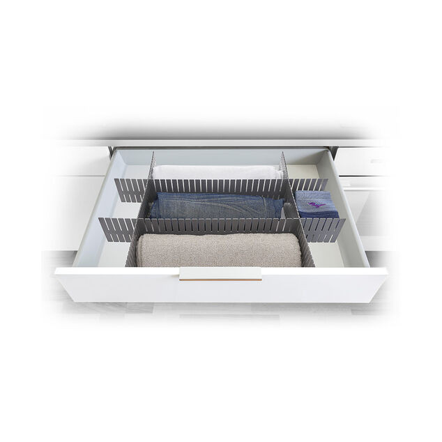S&eacute;parateur de tiroir plastique gris modulable L44xH10cm