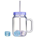 Gobelet pyrex 1,5L avec couvercle paille et gla&ccedil;ons (4 mod&egrave;les)